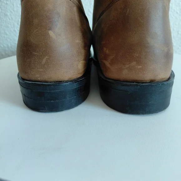 VTG Silver Rebel Brown Leather Lace-Up Boots Fringe Equestrian - Picture 6 of 14